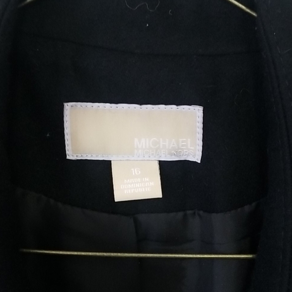 Black Michael Kors Asymmetrical Zipper Pea Coat - Picture 4 of 7